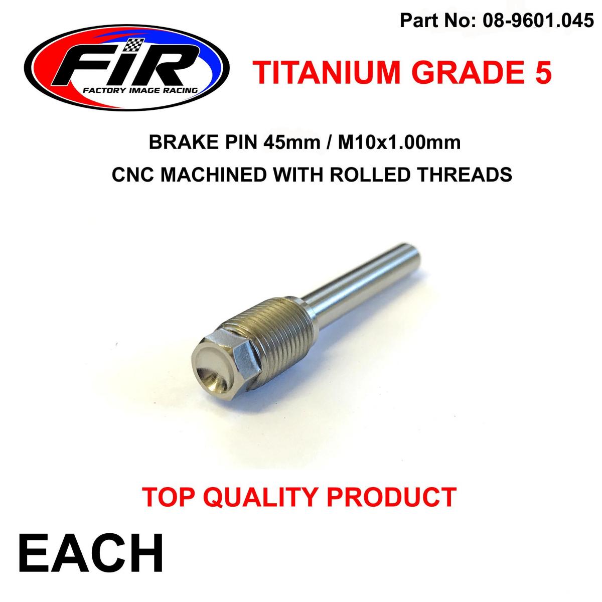 TITANIUM GR5 BRAKE PIN 45mm EACH, Cnc machined with rolled threads
