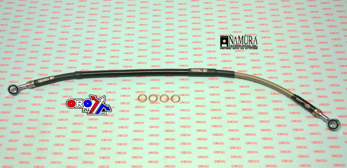 HOSE REAR BRAKE SILVER / BLACK KX65 12-24, VENHILL K02-2-031/P-CL