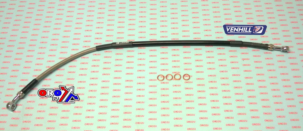 HOSE REAR BRAKE SILVER / BLACK KX100 12-23, VENHILL K02-2-003/P-CL, 43095-0668