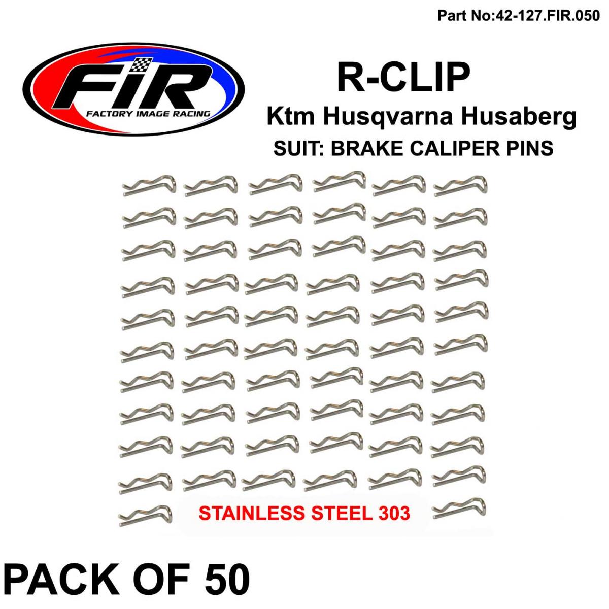 BRAKE CALIPER PIN R-CLIP. KTM/HUSQVARNA/HUSABERG, PACK 50