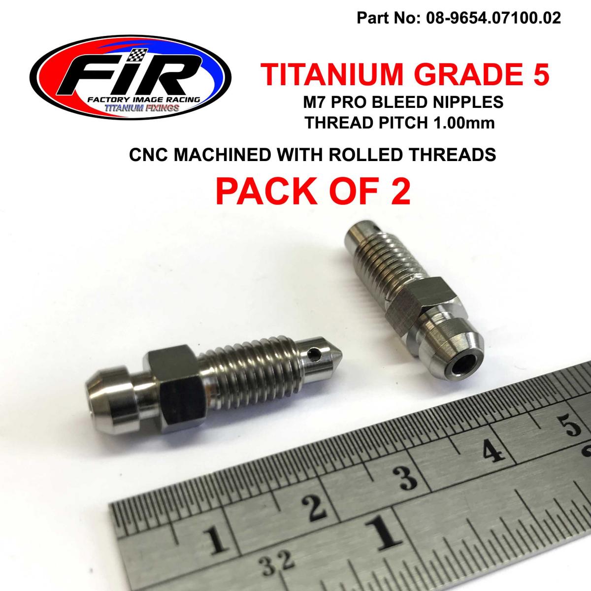 TITANIUM GR5 M7x1.00mm BLEED NIPPLE, PACK OF 2 / 59121-18410, 59121-01A00
