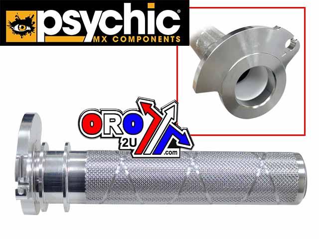 THROTTLE TUBE WITH BEARING, PSYCHIC MX-08681SL SILVER, ALLOY CNC BILLET 2T