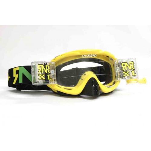 RNR HYBRID YELLOW XL ROLL & TEAR OFF, YELLOW GOGGLE, 36MM ROLL OFF, GH48XL