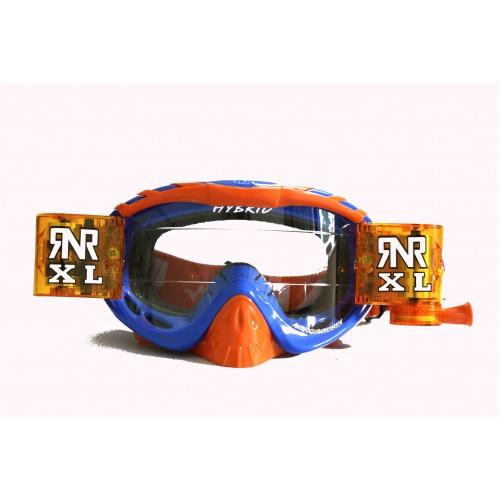 RNR HYBRID BLUE/ORANGE XL ROLL & TEAR OFF, KTM GOGGLE, 36MM ROLL OFF, GH446XL