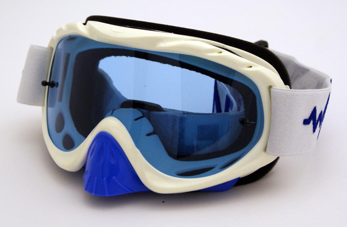 RNR HYBRID WHITE/BLUE TEAR OFF, WHITE/BLUE LIMITED EDITION GOGGLE, GH224TO