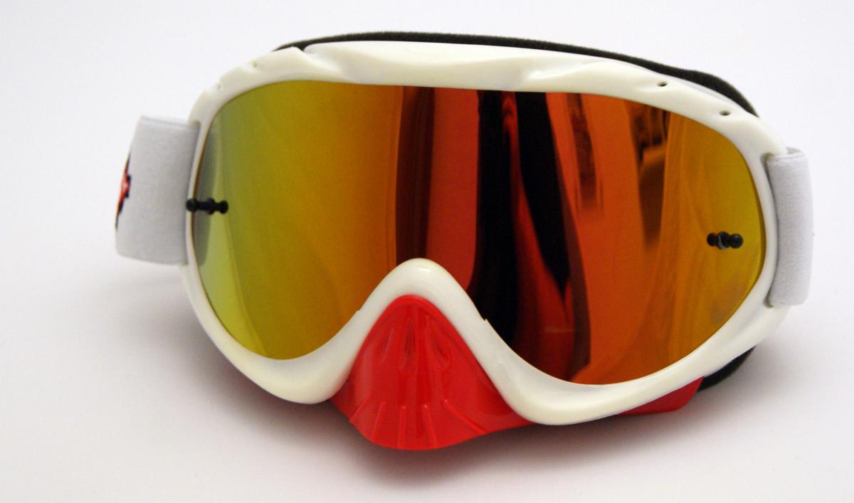 RNR HYBRID WHITE/RED MIRRORED LENS, WHITE/RED LIMITED EDITION GOGGLE, GH225M