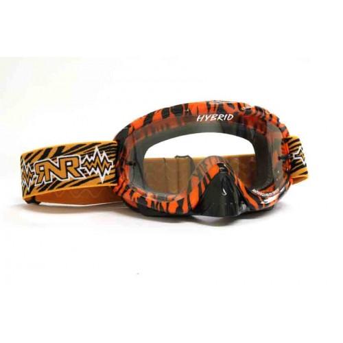 RNR HYBRID WILD OR/BK TEAR OFF, WILD ORANGE & BLACK GOGGLE, GH366TO