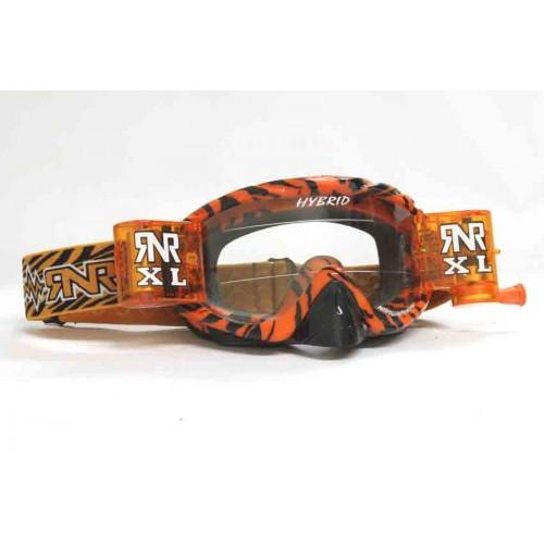 RNR HYBRID XL ROLL & TEAR OFF, WILD ORANGE & BLACK GOGGLE, 36MM ROLL OFF GH366XL