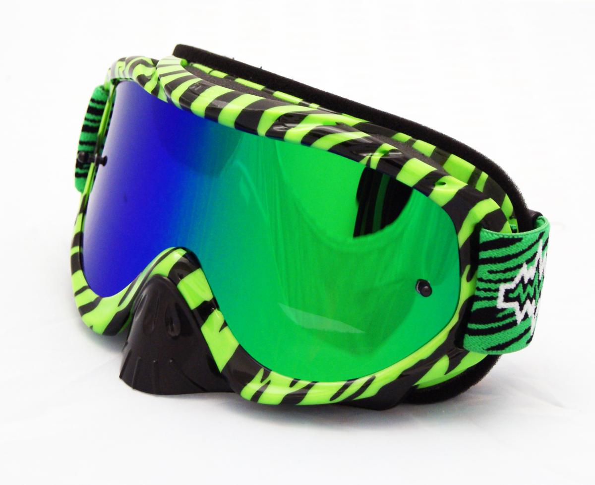 RNR HYBRID WILD GN/BK MIRRORED LENS, WILD GREEN & BLACK GOGGLE, GH367M