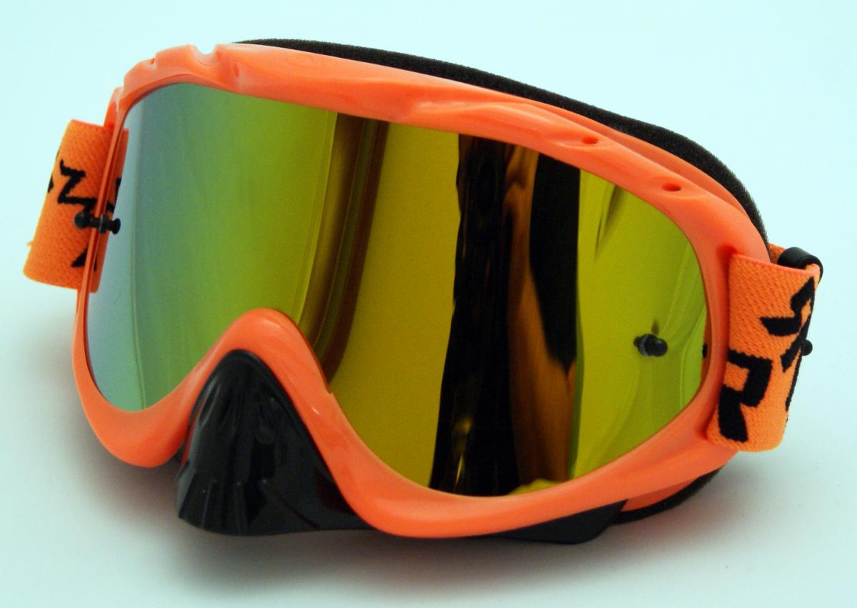 RNR HYBRID TEAR OFF, NEON ORANGE GOGGLE, MIRRORED LENS, GH66M, TEAR OFF