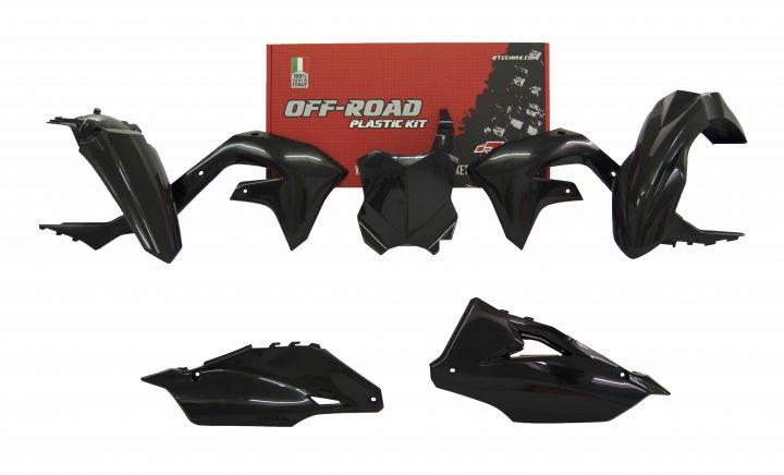 R-TECH BLACK PLASTIC KIT/5 KAWASAKI KX250/X 2021-2024, KX450/X 2019-2023