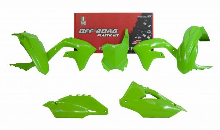 R-TECH GREEN PLASTIC KIT/5 KAWASAKI KX250/X 2021-2024, KX450/X 2019-2023