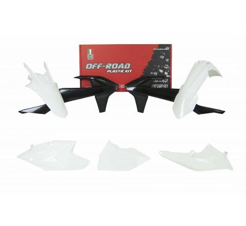 R-TECH WHITE/BLACK PLASTIC KIT/5 KTM EXC/EXC-F 250-500 17-19, XC-W 125/150 17-19