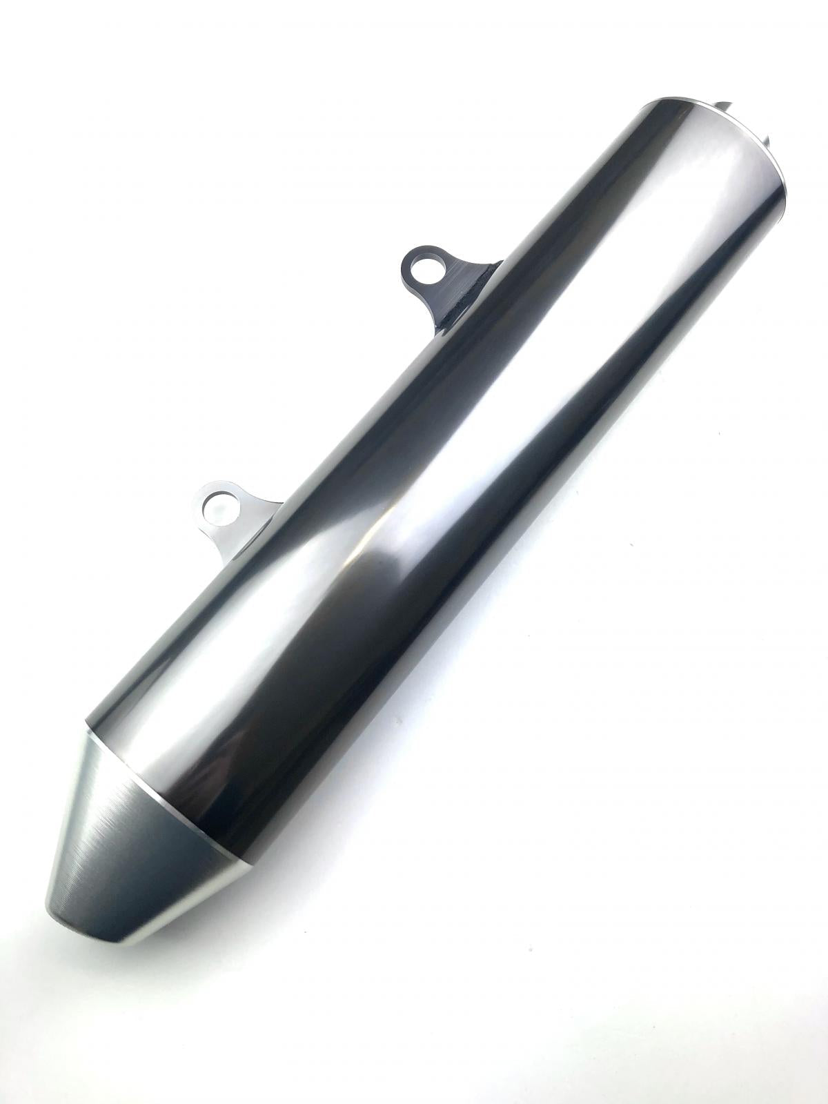 UNIVERSAL KTM STYLE SILENCER 540mm 100x70mm OVAL BODY CNC BILLET CAP 30mm