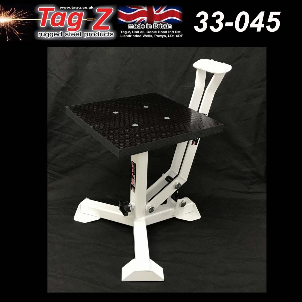 ELITE TRIPOD POP UP STAND, BIG FEET / GLOSS WHITE / TAG-Z