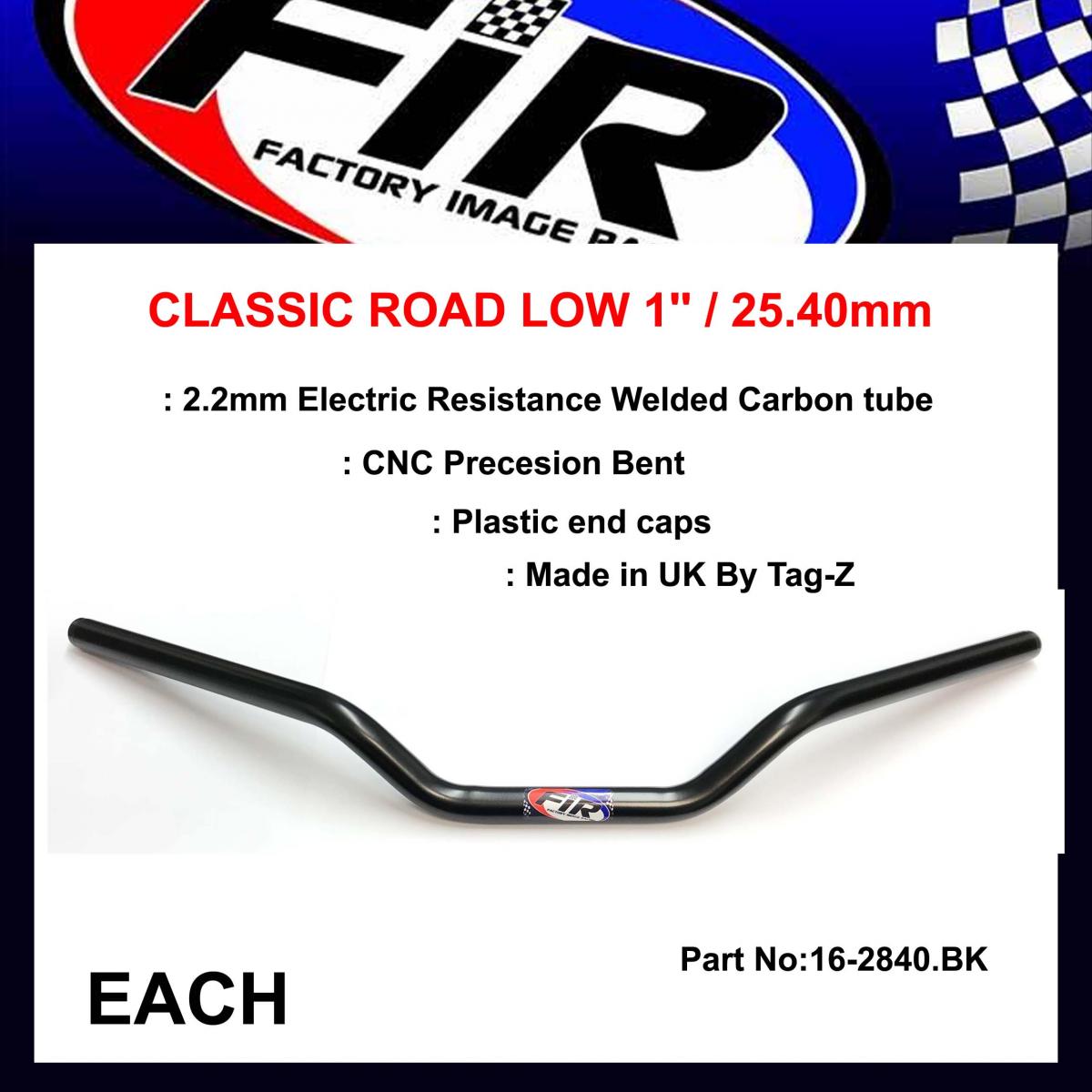 CLASSIC ROAD LOW 1'' / 25.40mm, MATT BLACK/HANDLEBAR BAR SAMES AS 16-2811
