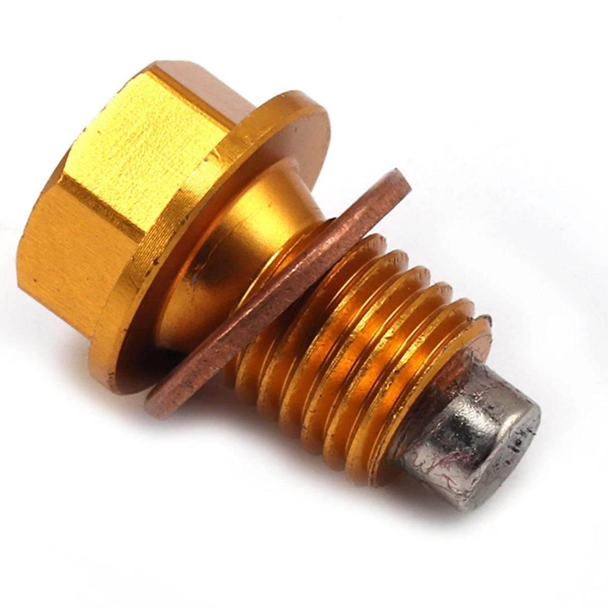 MAGNETIC OIL DRAIN PLUG M10x1.25, RM 125 RMZ 250, GOLD 09247-12006