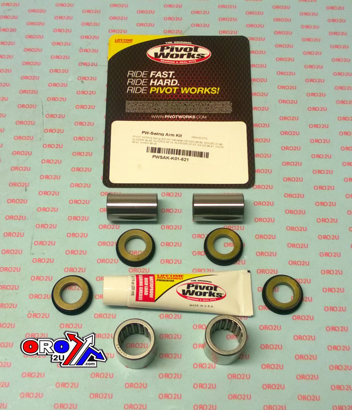 SWINGARM BEARING KIT KAWASAKI KX125/250 83-91, PIVOT WORKS PWSAK-K01-521