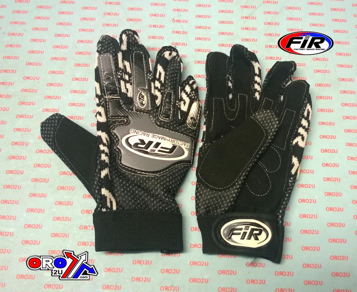 FIR BLACK YOUTH MX GLOVES, Size 3