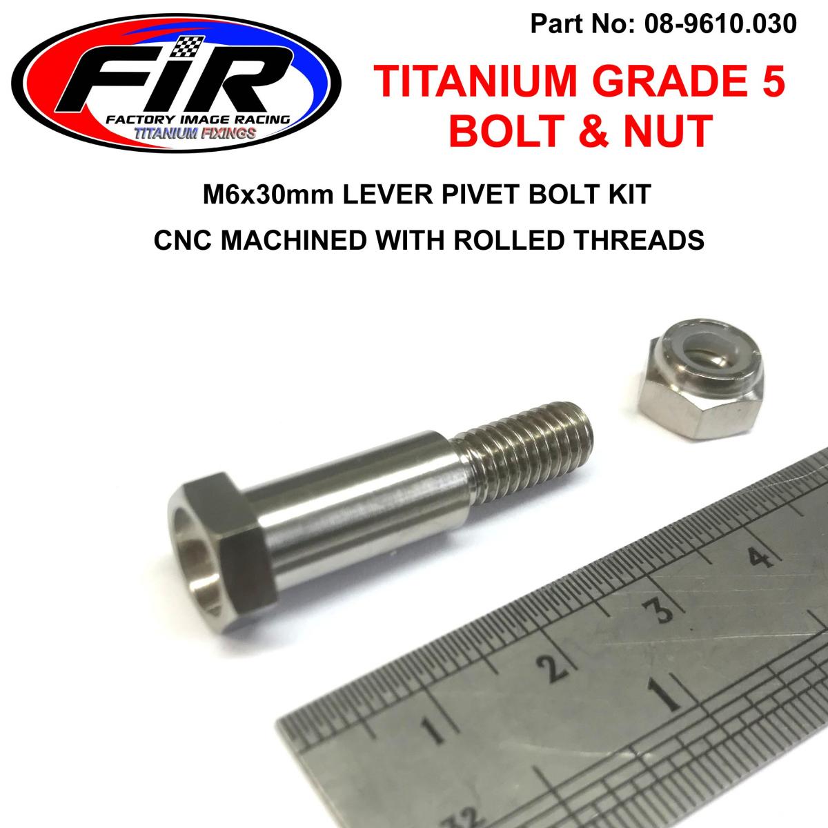TITANIUM GR5 CLUTCH LEVER PIVOT BOLT KIT, HON 90114-166-006 / YAM 5MV-2589F-00