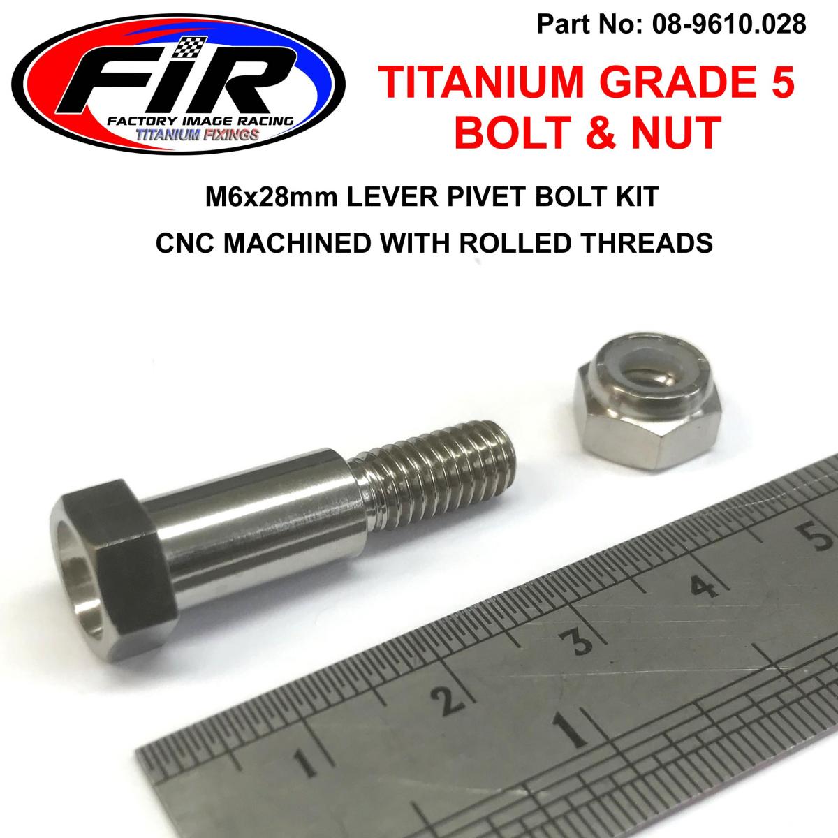 TITANIUM GR5 CLUTCH LEVER PIVOT BOLT KIT, HONDA 90113-429-770