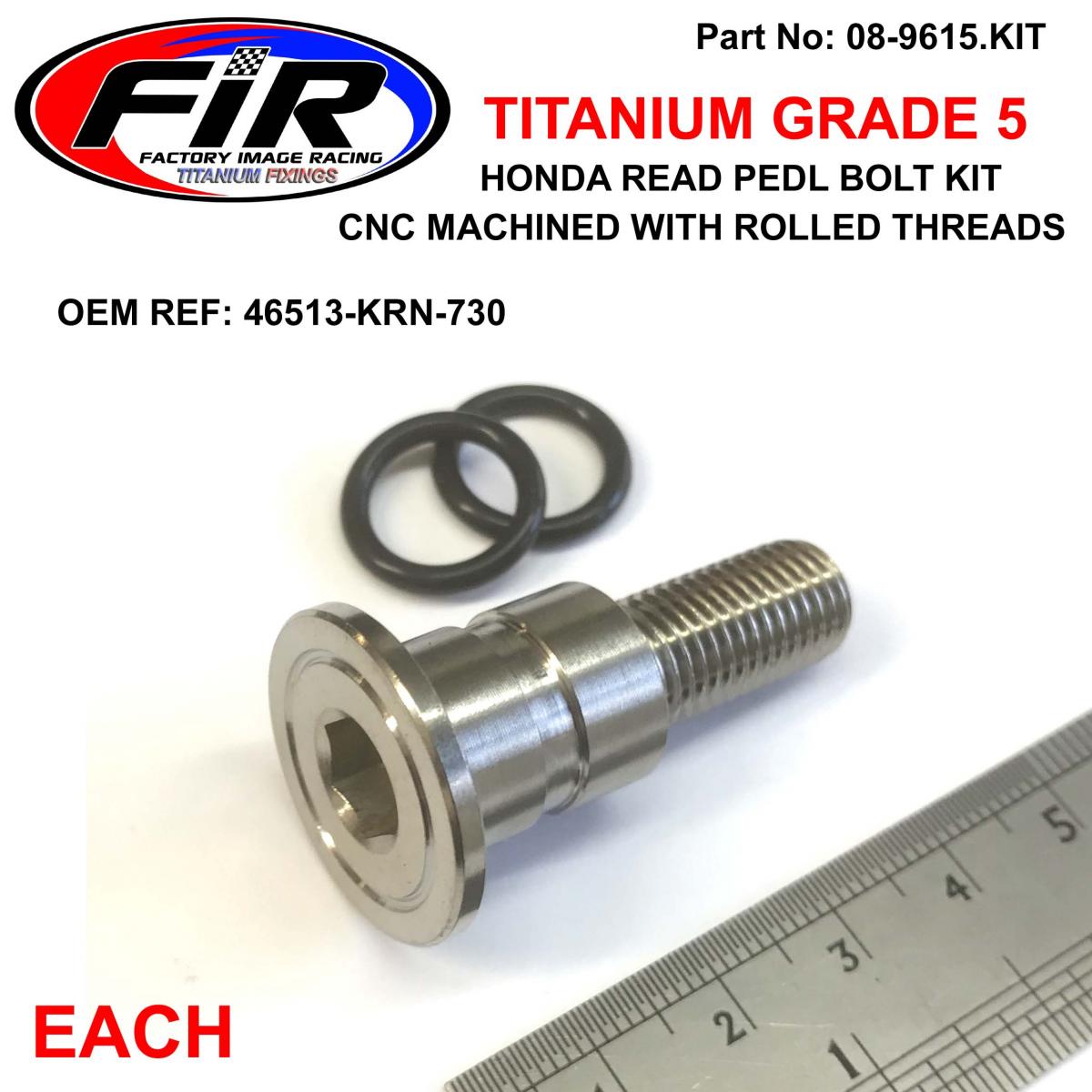 HONDA GR5 REAR BRAKE PEDAL PIVOT BOLT KIT, TITANIUM CRF250 05-23, CRF450 06-23