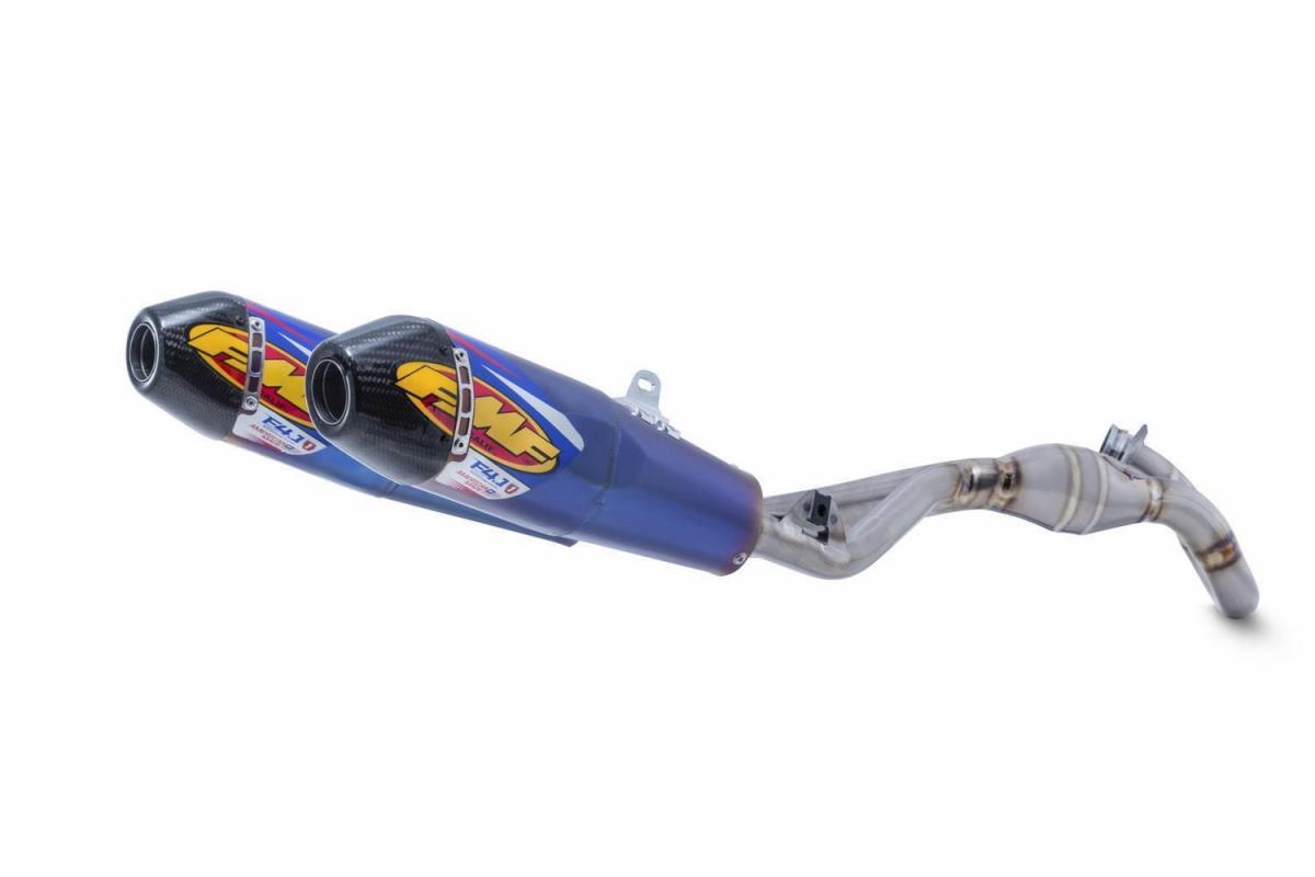 19-20 CRF450R/RX DUAL, FMF TITANIUM ANODIZED MUFFLER, CARBON CAP, MEGABOMB