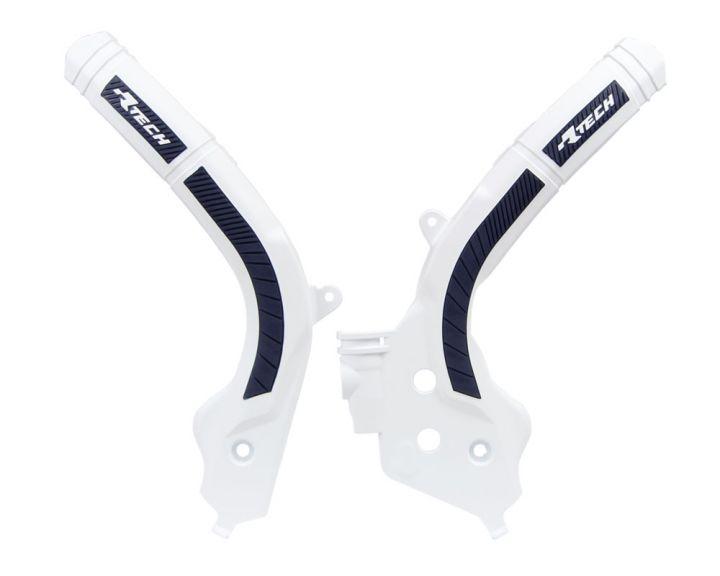 R-TECH WHITE/BLACK GRIPPY FRAME GUARD HUSQVARNA FC/FS/FX/TC/TX 19-20, TE/FE 20>
