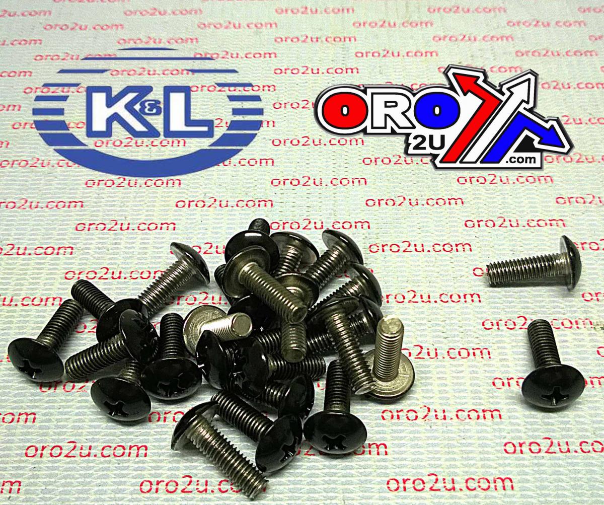 ROUND TOP PHILLIPS SCREW 5x16, ZX TYPE, BLACK 5 x 16mm (25PK), 33-8320