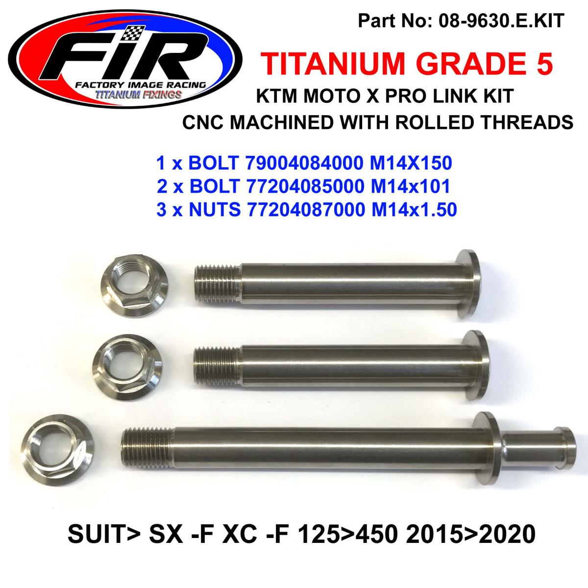 TITANIUM GR5 KTM PRO LINKAGE BOLT KIT, SX -F XC -F 125>450 2015>2020
