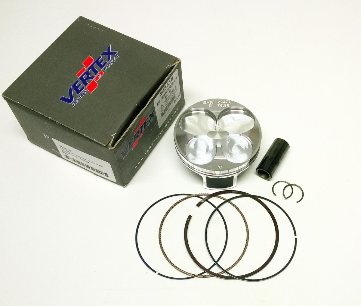 PISTON KIT VERTEX 24381D 77.0 D HC YAMAHA WR/YZ 250 19-22, HC COMPR 14,7:1