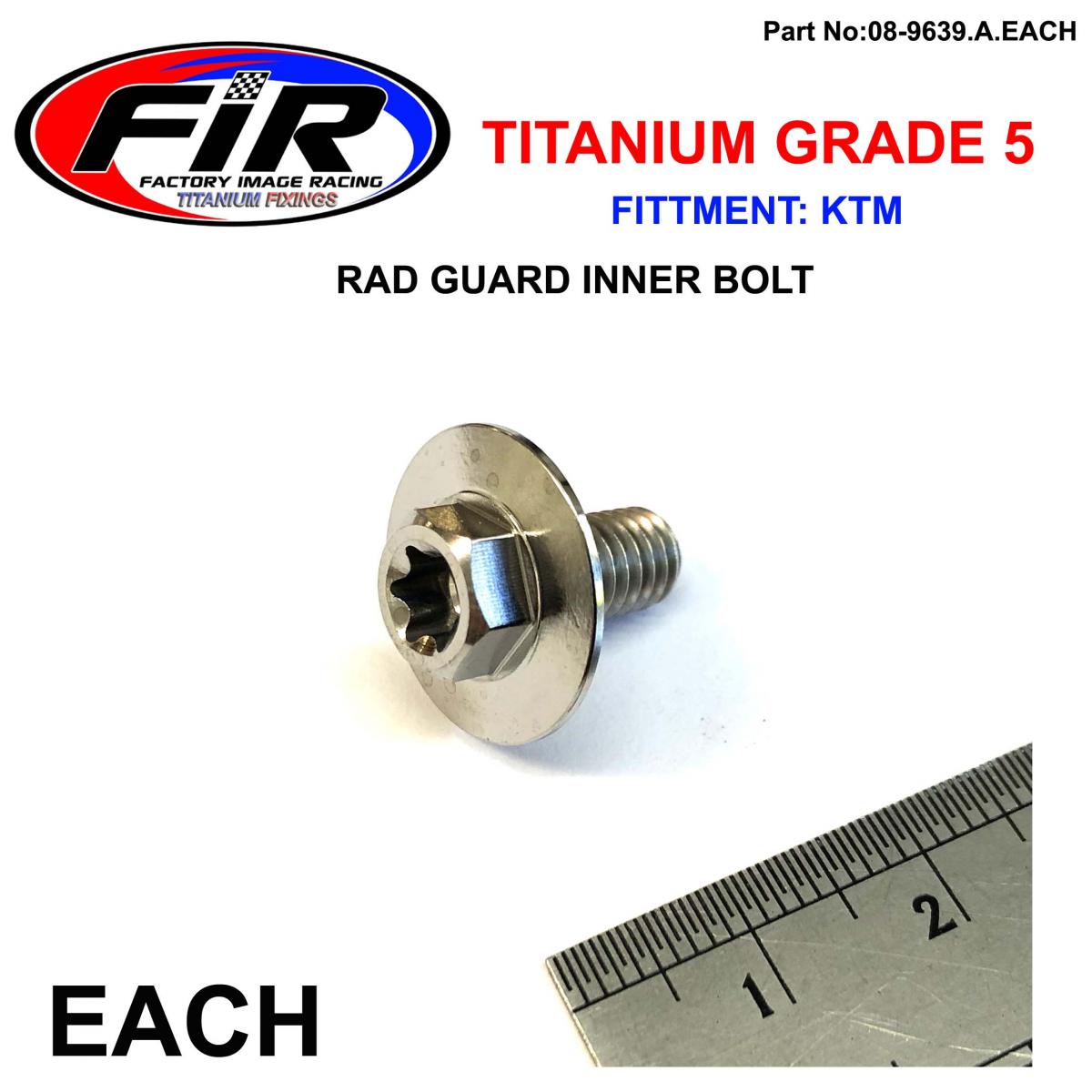 GR5 KTM RAD GUARD INNER BOLTS TITANIUM, SX EXC SXF EXCF 16-2020, 0024060123