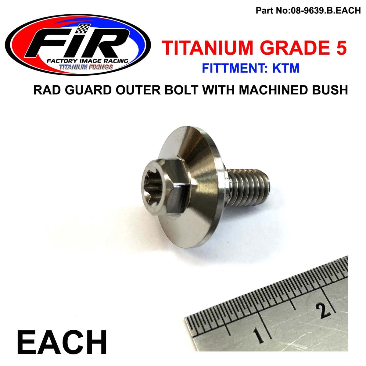 GR5 KTM RAD GUARD OUTER BOLT TITANIUM, SX EXC 2T/4T 16-20 WITH BUSH, 0025060166