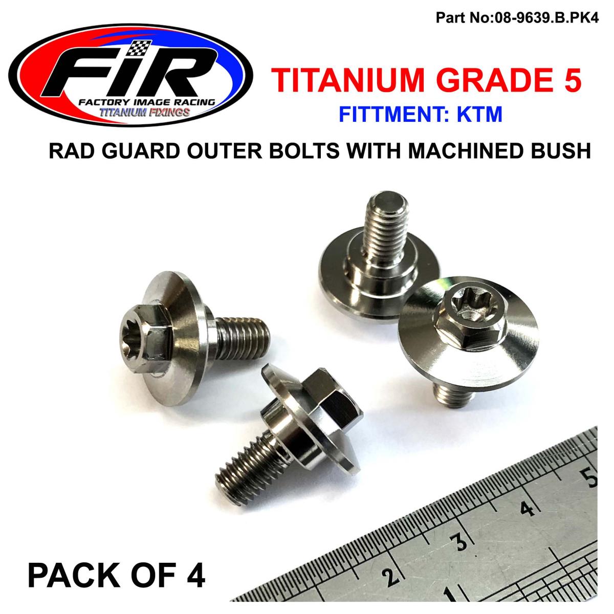 KTM RAD GUARD OUTER BOLTS PK4 TITANIUM, SX EXC 2T/4T 16-20 WITH BUSH, 0025060166