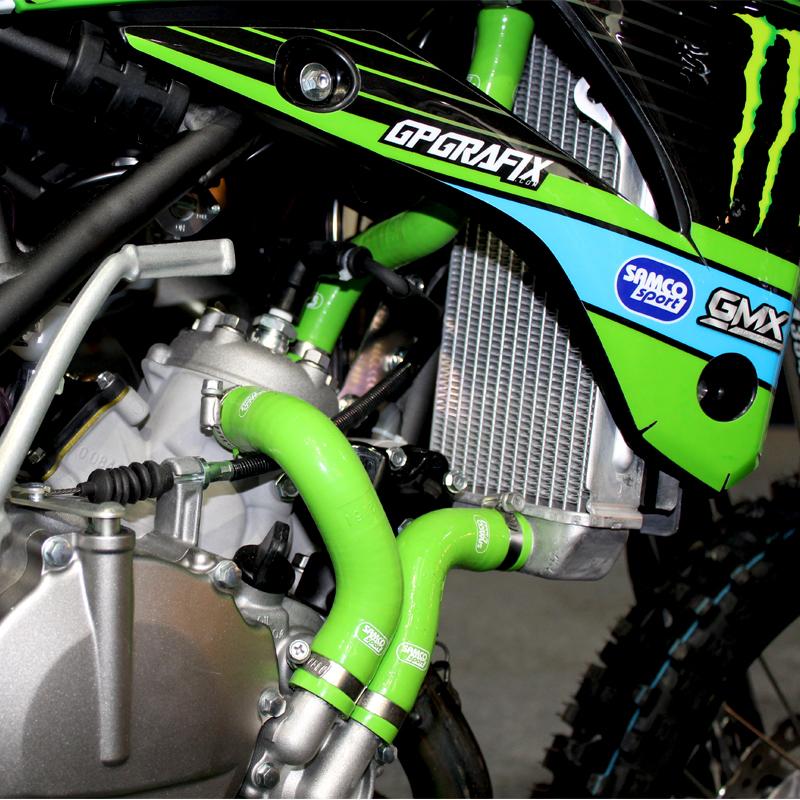 SAMCO HOSE KIT KAWASAKI KX85/100 14-22, 3 PIECE KIT, GREEN, KAW-63 GN
