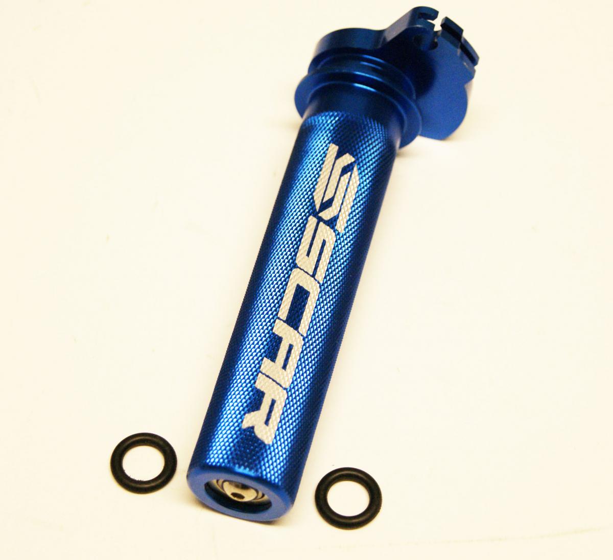 THROTTLE TUBE / BEARING, YZ65 18-21, SCAR RACING TT102 BLUE, ALLOY CNC BILLET