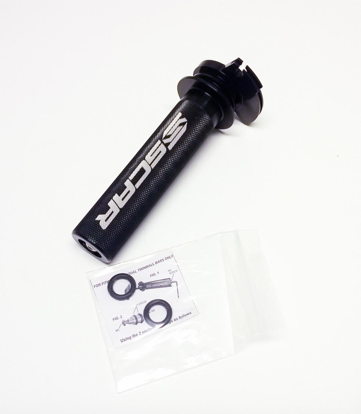 THROTTLE TUBE / BEARING, YZ125/250 97-20, SCAR RACING TT101 BLACK, ALLOY CNC