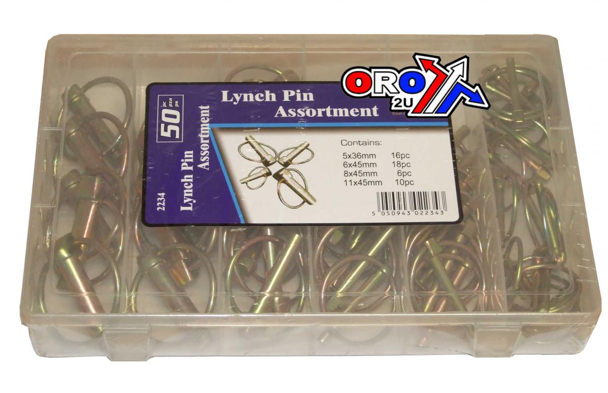 LINCH PIN KIT 50 PIECES RE 2234, 5x36mm, 6x45mm, 8x45mm, 11x45mm