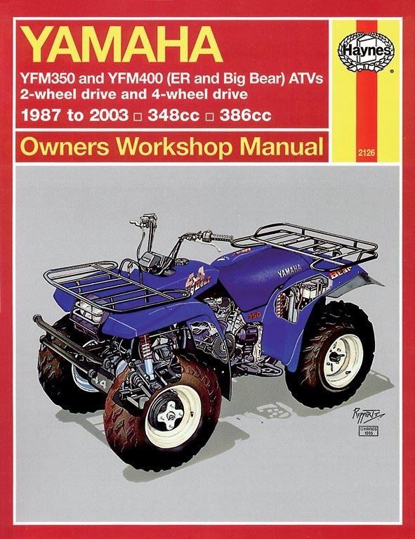 Haynes Manual Yamaha YFM350 Big Bear 87-95, YFM400 00-09