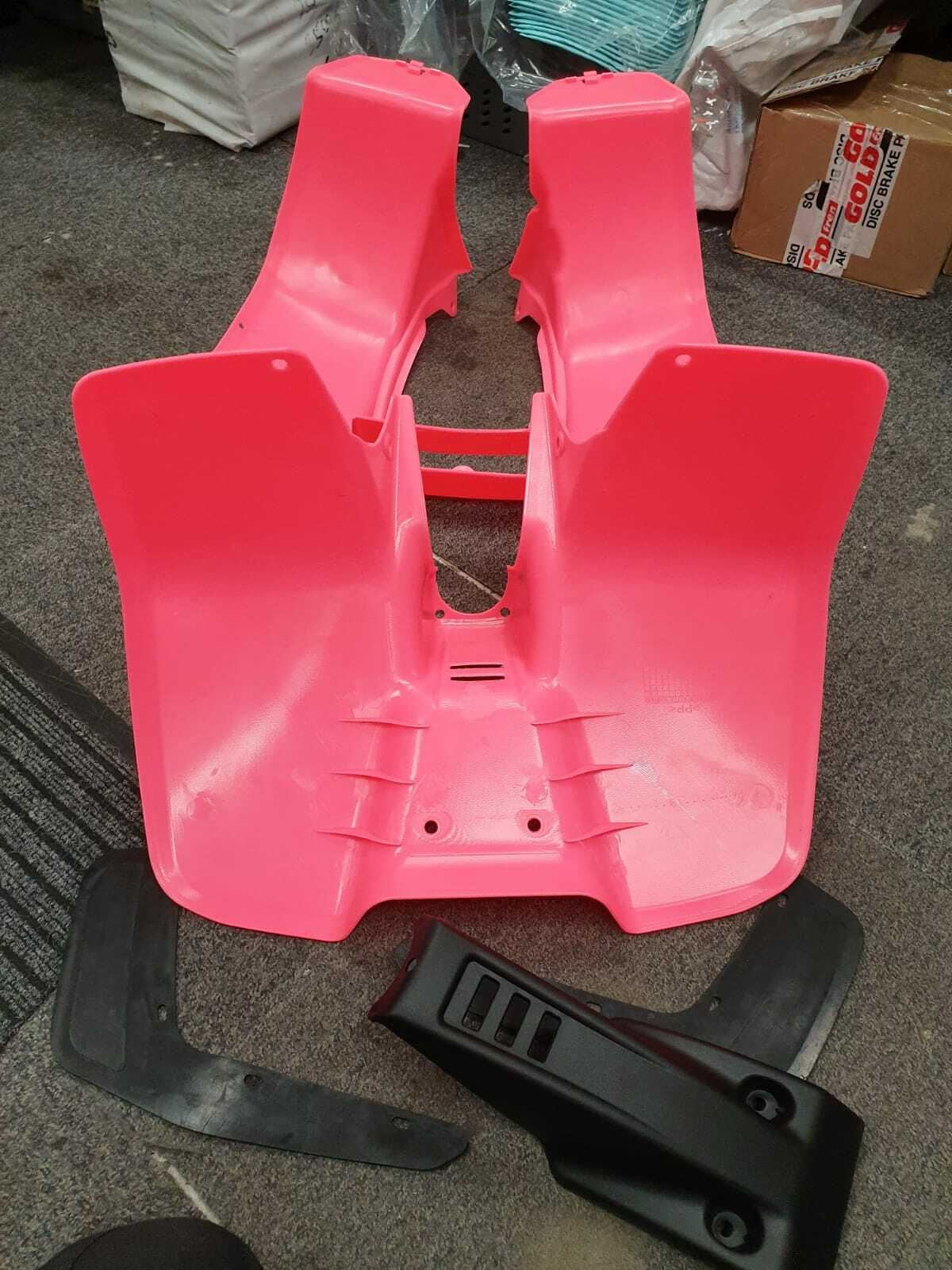Plastics Set For Suzuki LT50 Pink Front, Rear Fender Bodywork Panels, Mud Flaps