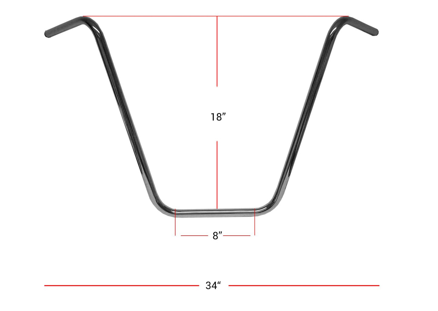 Handlebar 7/8'' Chrome 18'' Rise Wide Bottom