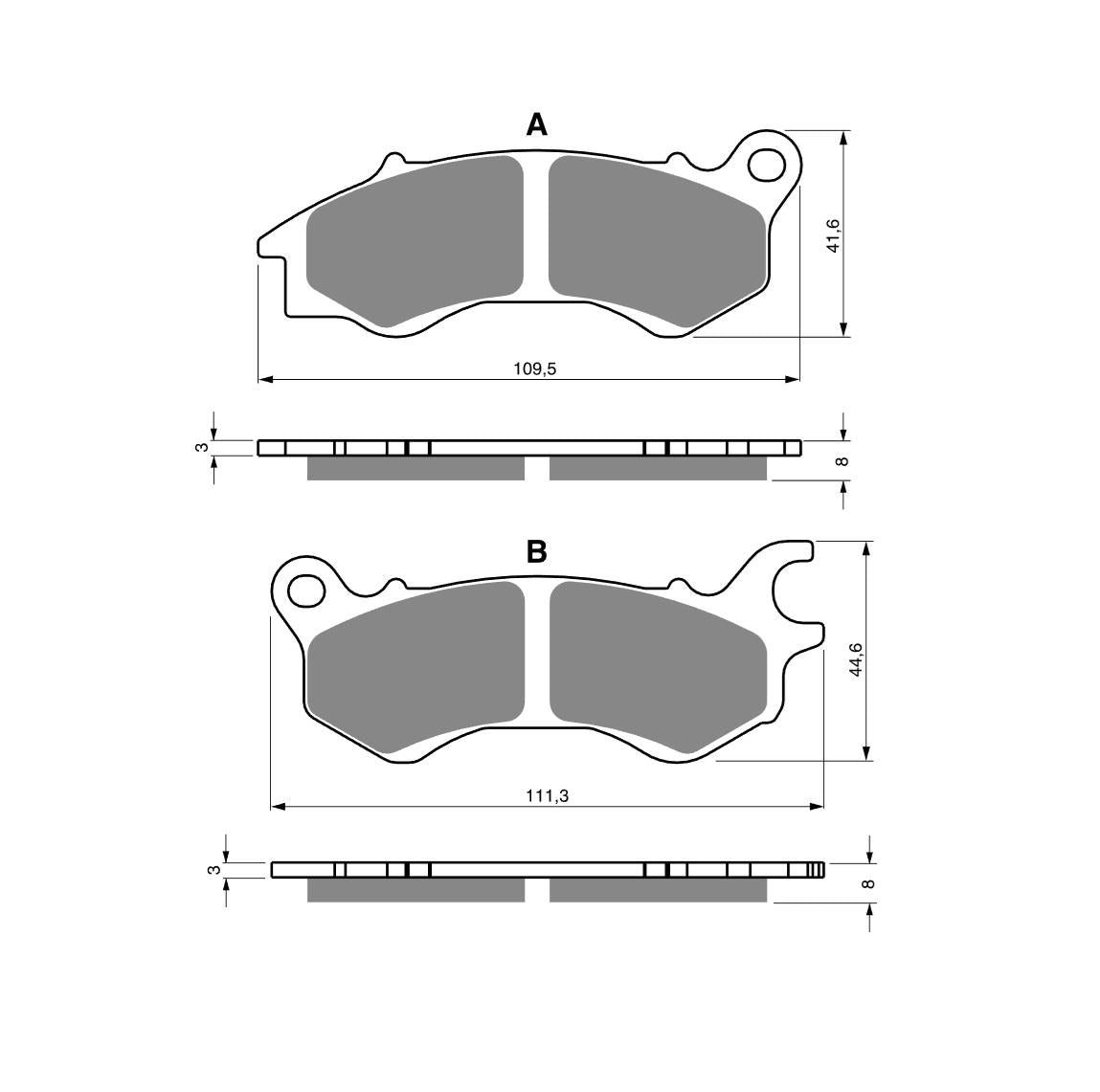Goldfren Brake Pads AD392, FA709 Herald Brat 125, Brat 250 19, Daytona DY125 RS Euro 4 2017