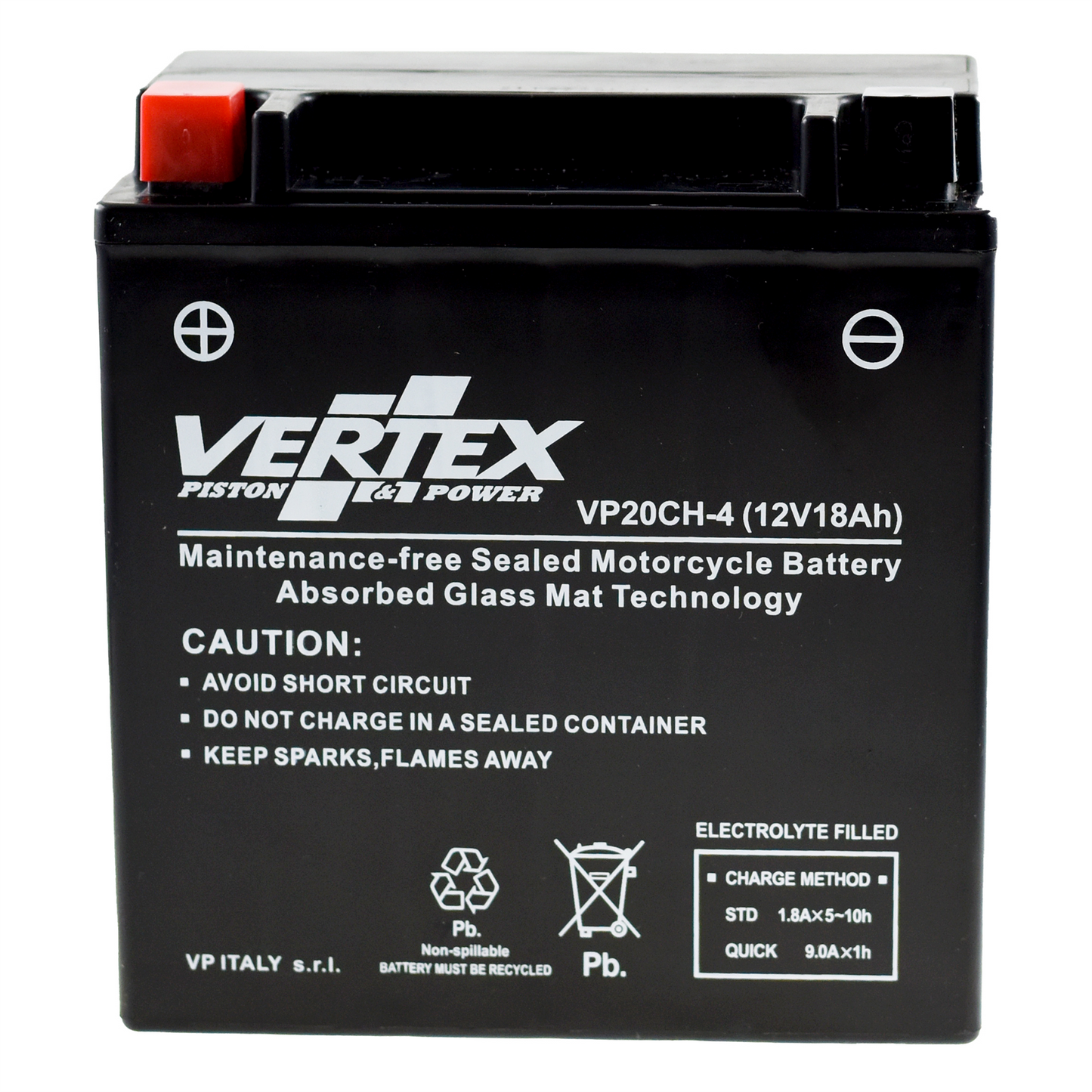 Vertex VP20CH-4 Battery replaces CTX20CH-BS (L:151 mm x W:88 mm x H:163 mm)