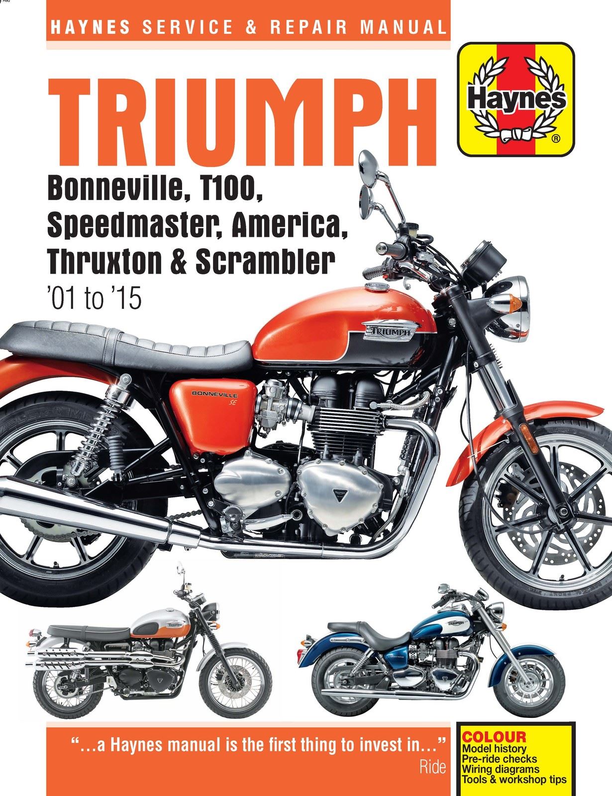 Haynes Manual Triumph Bonneville T100, Speedmaster, America 01-15