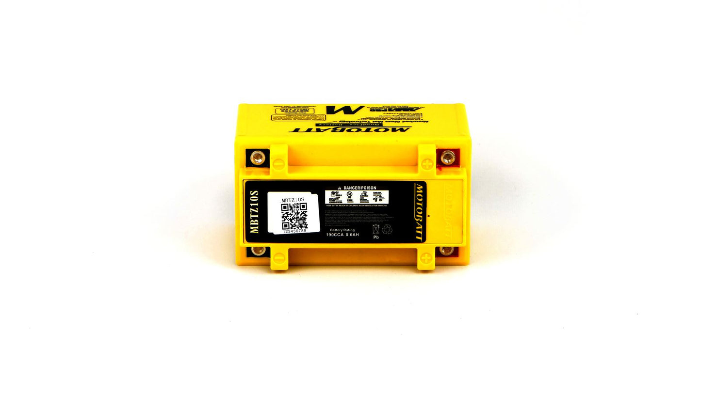 Motobatt Battery MBTZ10S 12v 9.1Ah (20Hr) CCA:165A YTZ10S L:151mm  x H:95mm x W:87mm