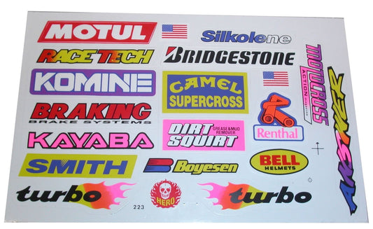 Stickers Assorted Small Motul, Renthal, Silkolene, Bell, Smith