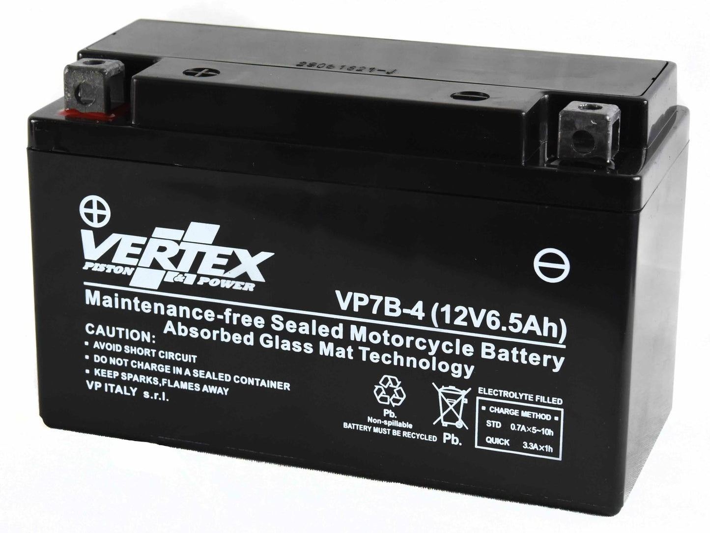 Vertex VP7B-4 Battery replaces CT7B-4,CT7B-BS (L:150 mm x W:66 mm x H:95 mm)