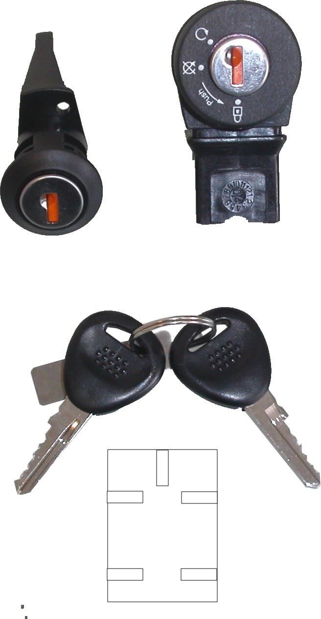 Brand New Ignition Switch AND Seat Lock For Peugeot BUXY 5 PIN