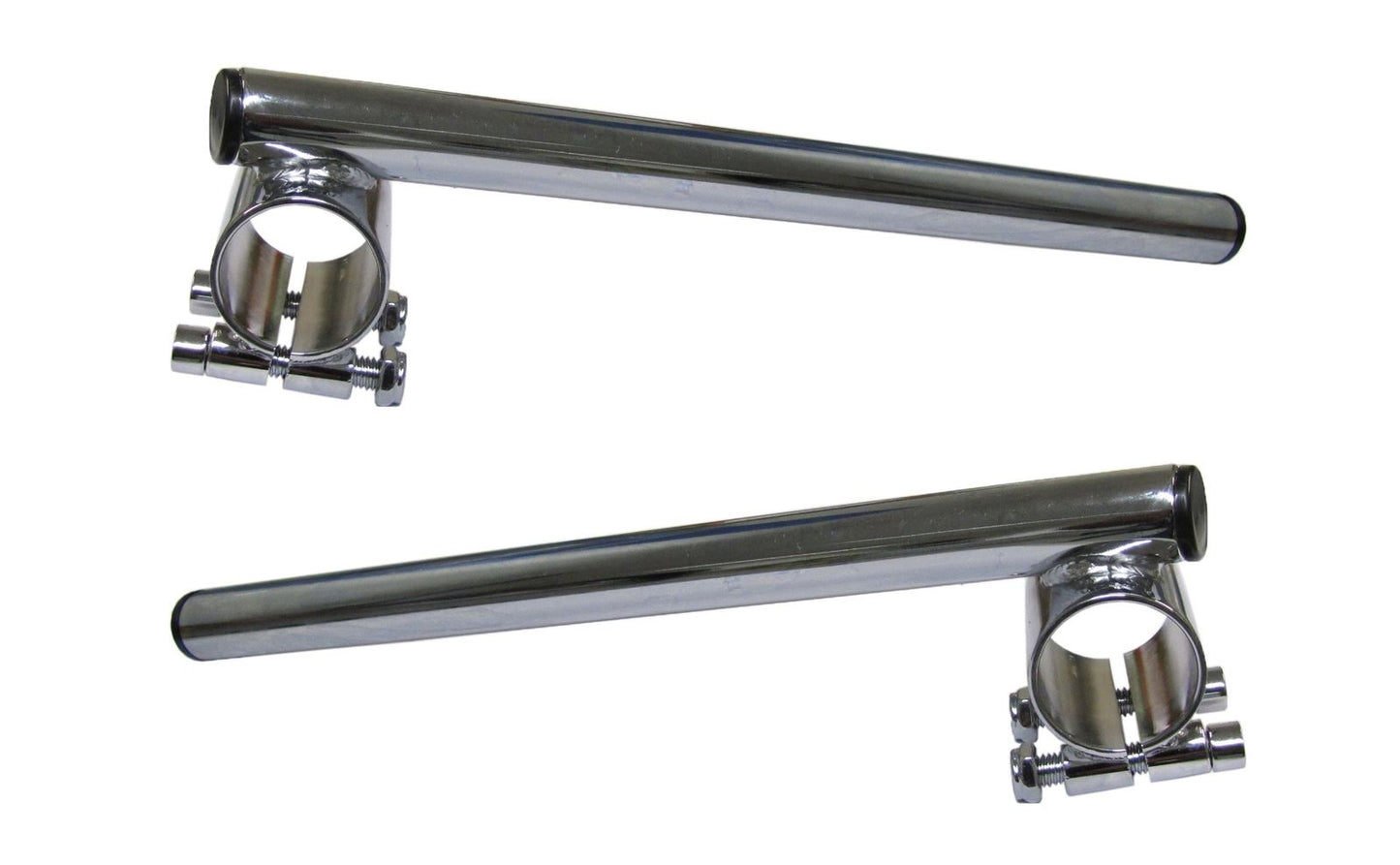 Handlebar Clip On's 35mm Fork with a slight drop in Chrome (Pair)