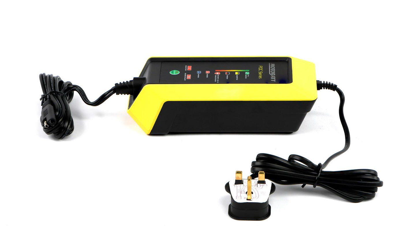 Motobatt PDCFB 12v Fat Boy Battery Charger, 9 Stage, 2.0A Acid & Lithium Batteries